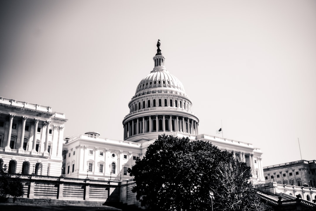 grayscale photography of U.S. Capitol Hill