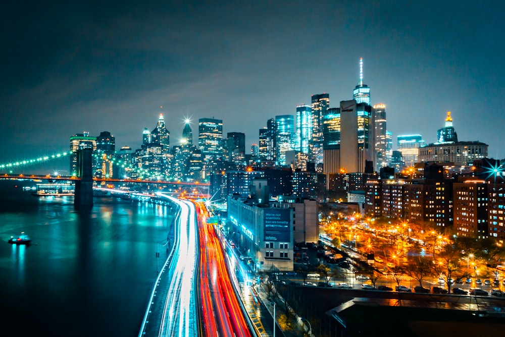 buildings at night