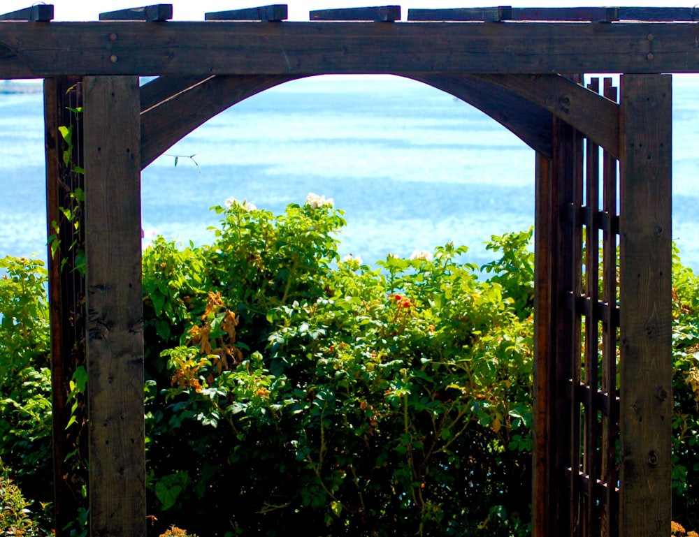 brown wooden arch