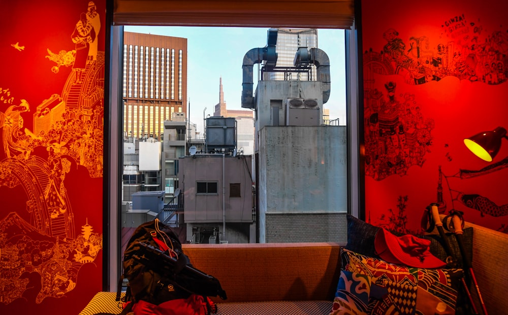 a room with a view of the city