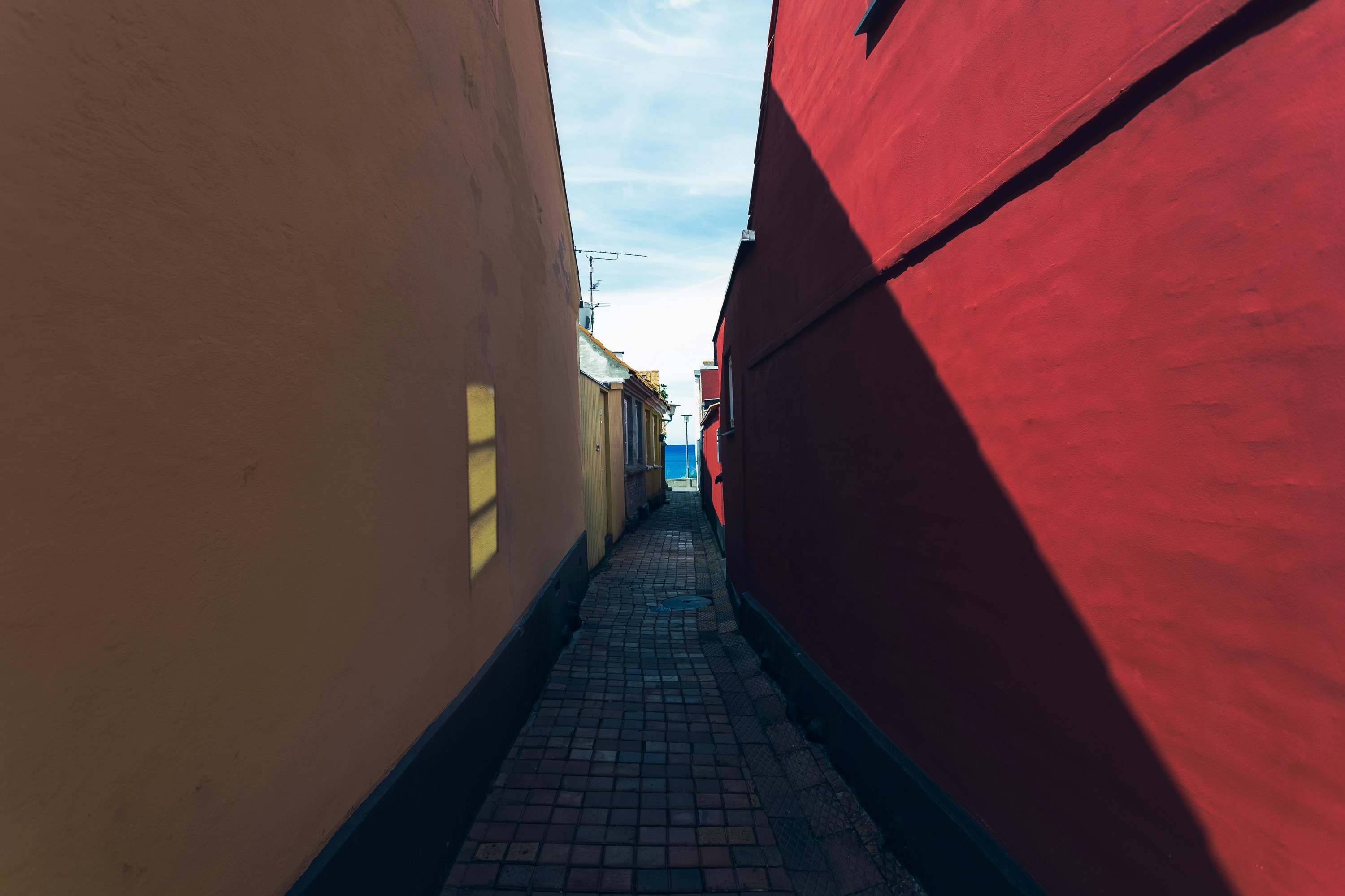 red and brown walls