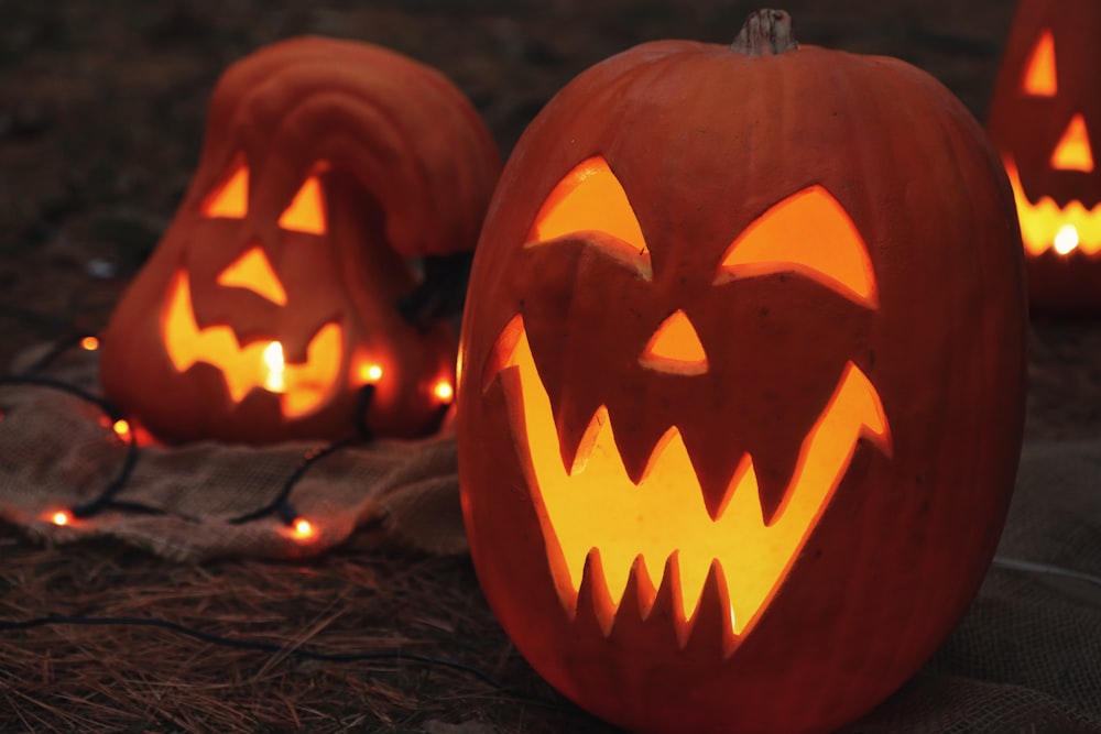 Jack-o-Lantern lamps