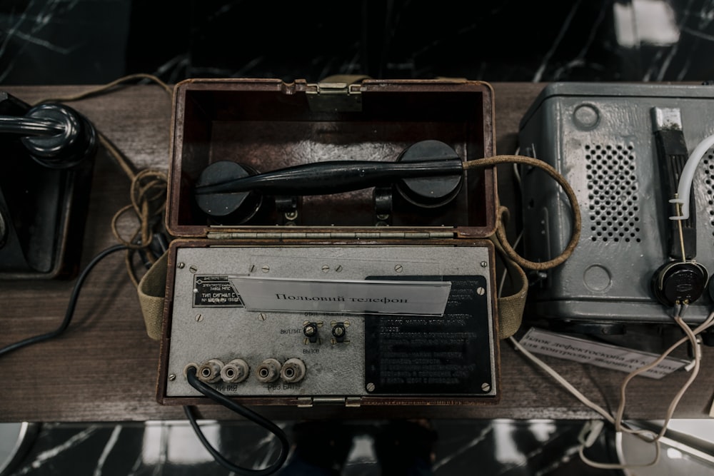 gray and black telephone