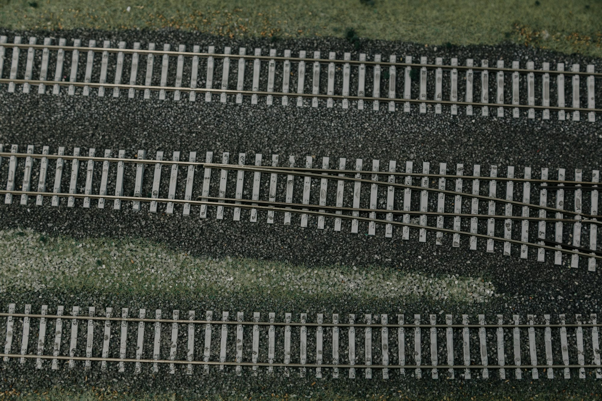 Ballast applied to model train points