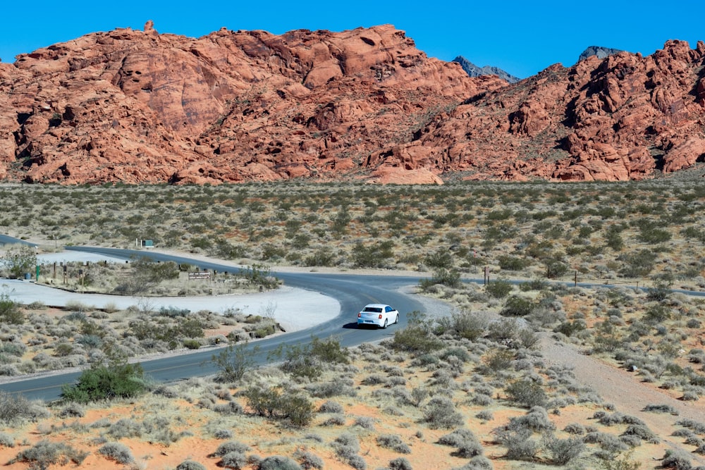 white vehicle on roadway during daytime