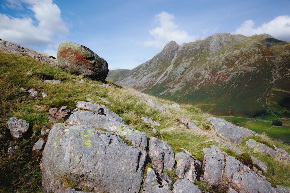 green and gray mountain