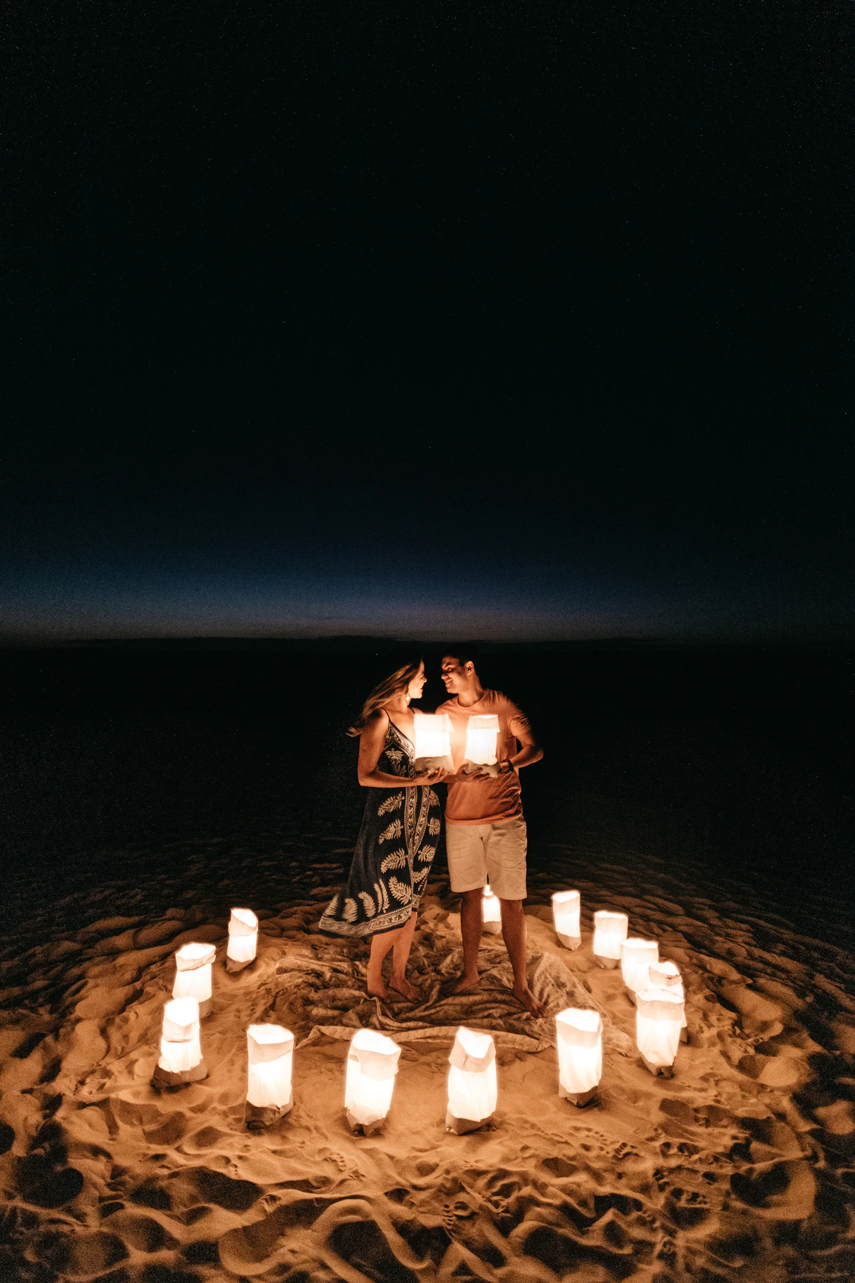 Candlelit sandbank dinner