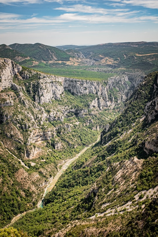 aerial view of valley in Verdon Natural Regional Park France