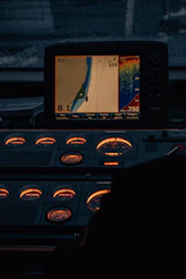 Advanced LED control panel with RGB and DMX settings on a boat.