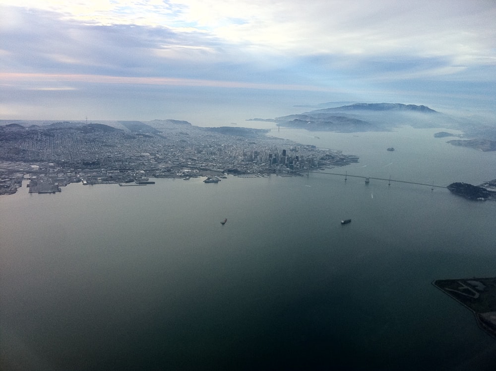 aerial view of sea