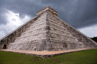 Chichen Itza under gray skies