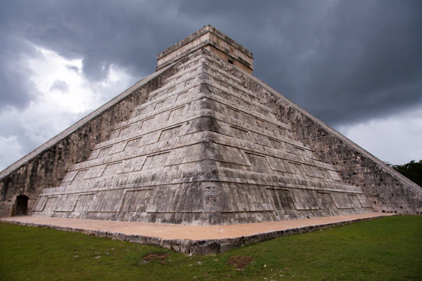 Chichen Itza under gray skies