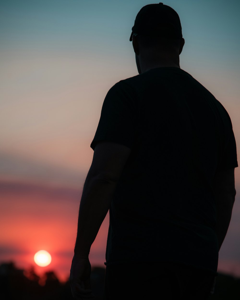 silhouette of man wearing shirt