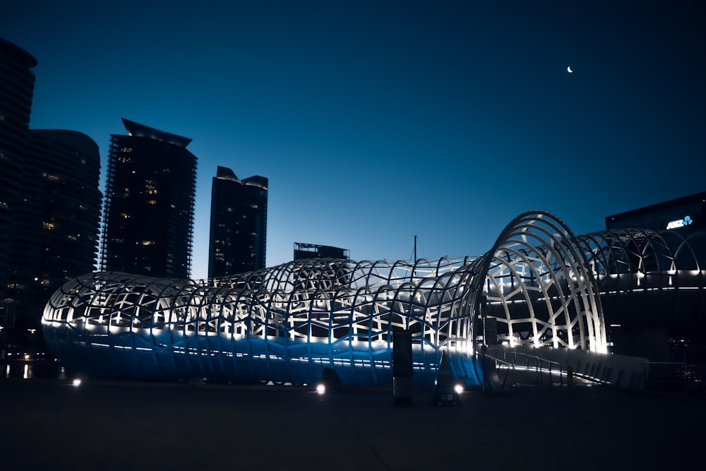 turned-on bridge lights