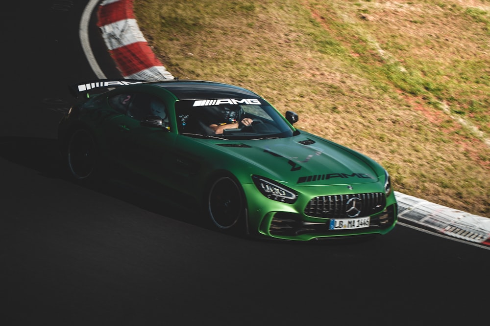 green Mercedes-Benz sports car