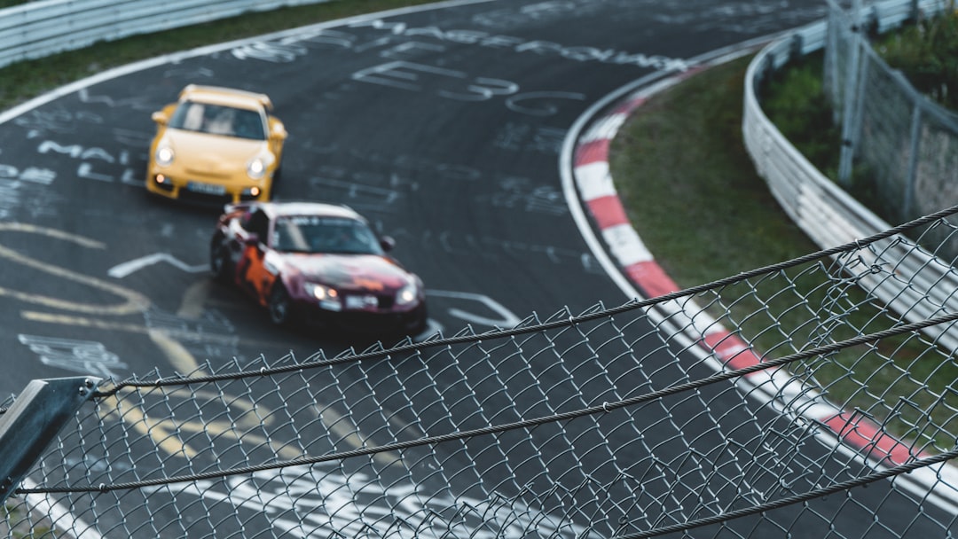 racing cars on track