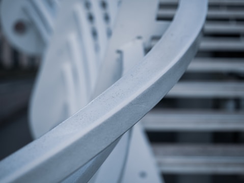 Finished welded metal structure with smooth bends.