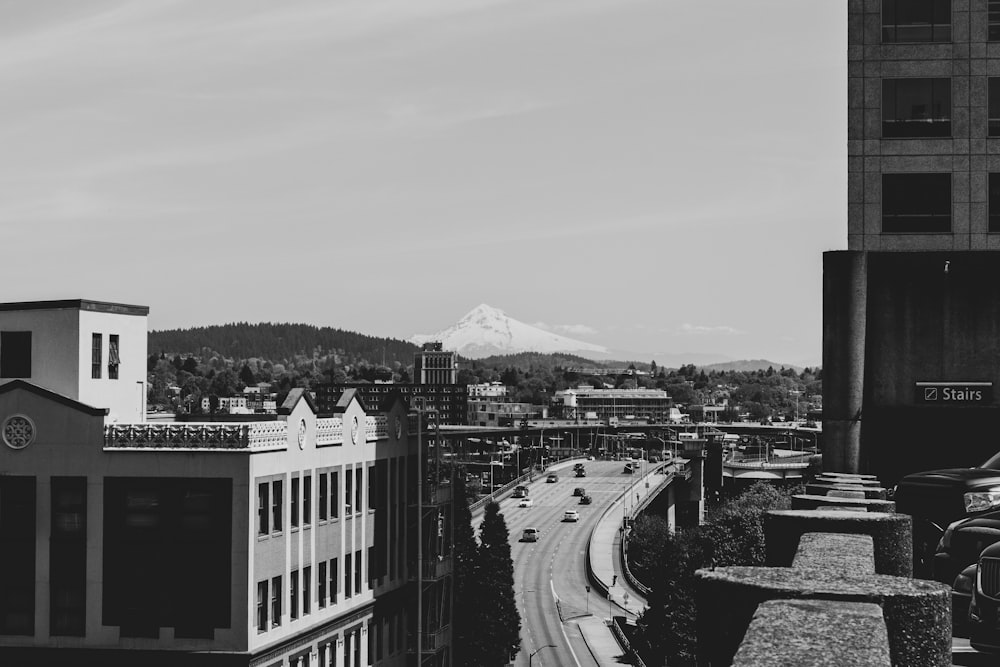 aerial grayscale photography of an urban city