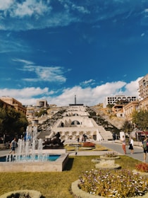 people near mountain