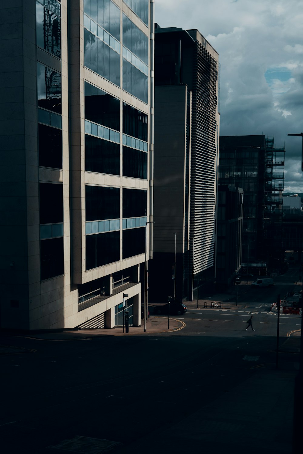 aerial photography of a glass high-rise building