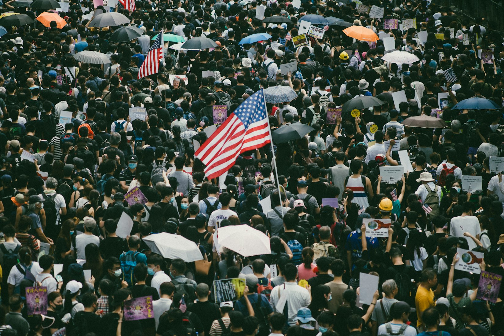Pro-democracy protesters in Hong Kong in September 2019 (Joseph Chan via Unsplash)