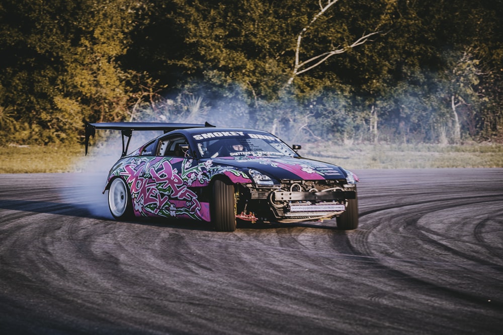 pink and black stock car