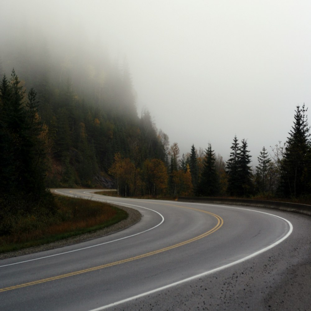 black asphalt road