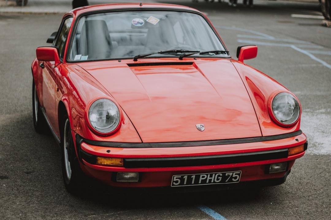 red Porsche coupe