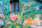 Fantasy comic scene with mythical creatures and magical landscapes