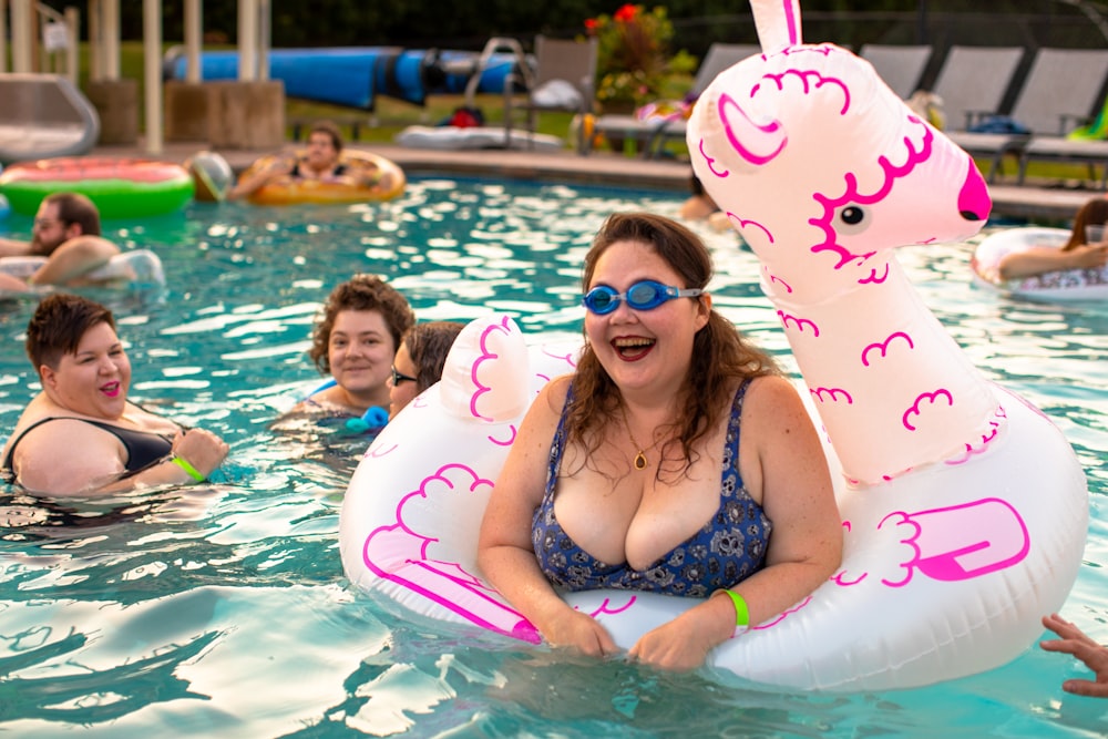 smiling woman wearing blue goggles