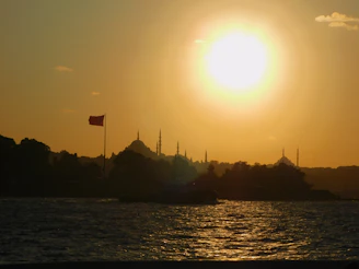 A vibrant sunset over the historic monuments of Lucknow, capturing the city's rich culture.