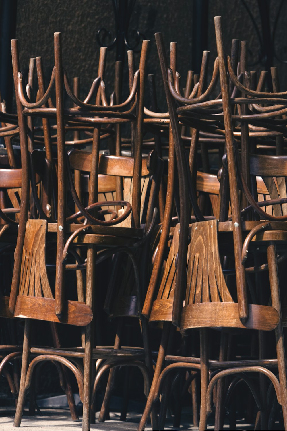 brown wooden chairs