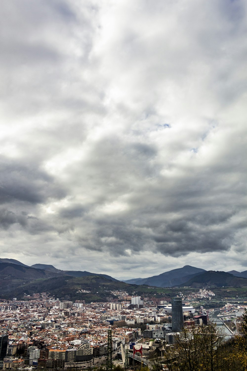 cityscape under white sky