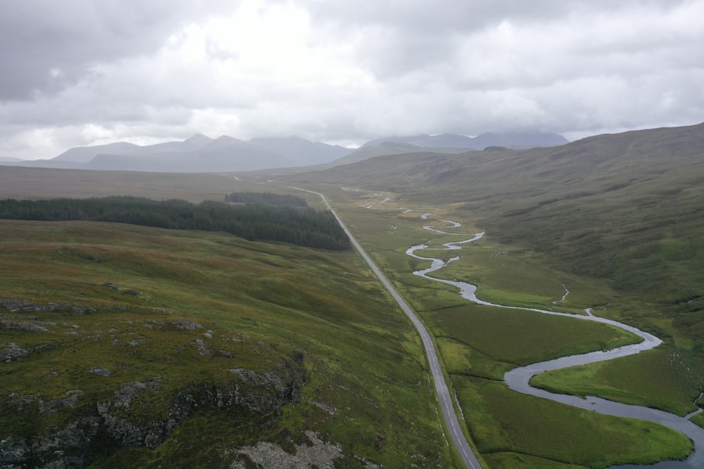 aerial photo of hills