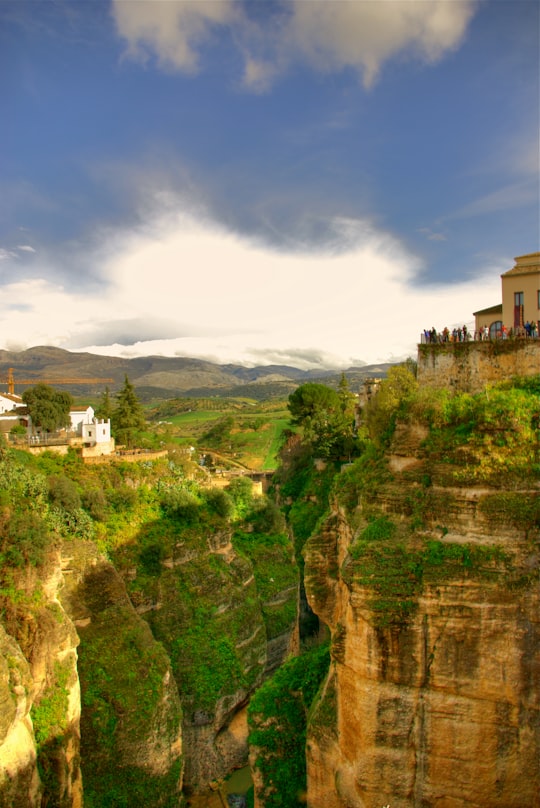 houses on rock formation in Ronda Spain