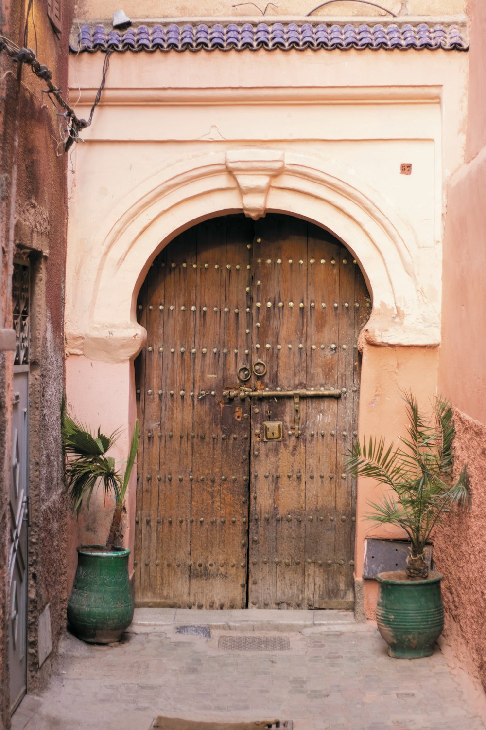 brown wooden door