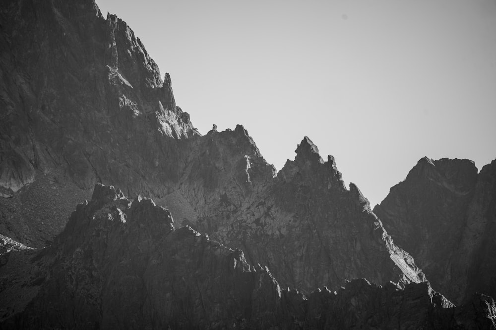 gray-scale photography of mountain