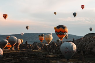 assorted-color hot air baloons