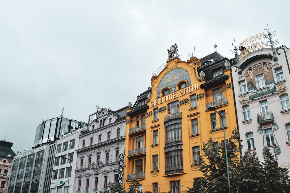 white and yellow concrete building