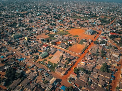 aerial-photography of city ghana zoom background