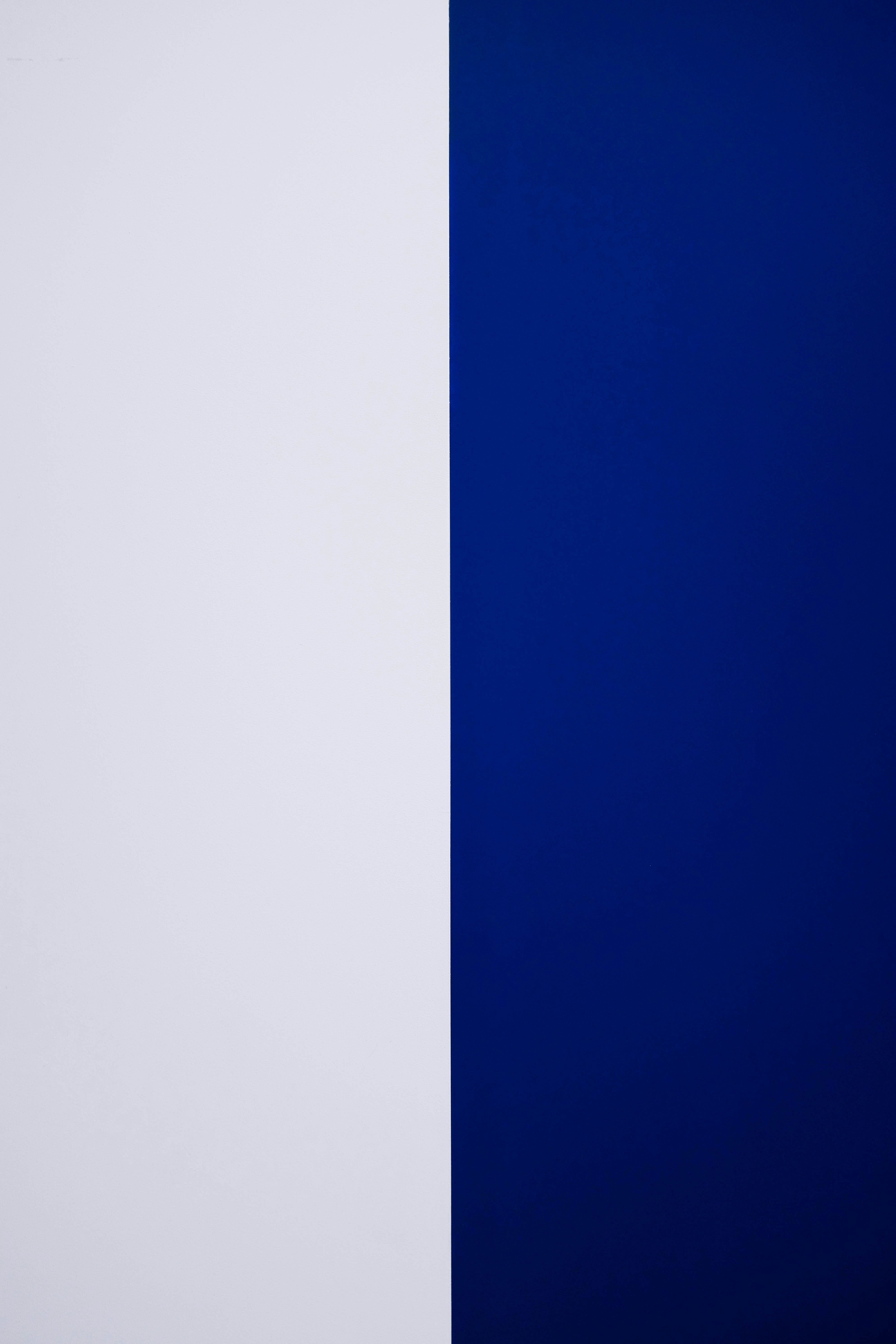 흰색과 파란색 벽이 나란히 있습니다