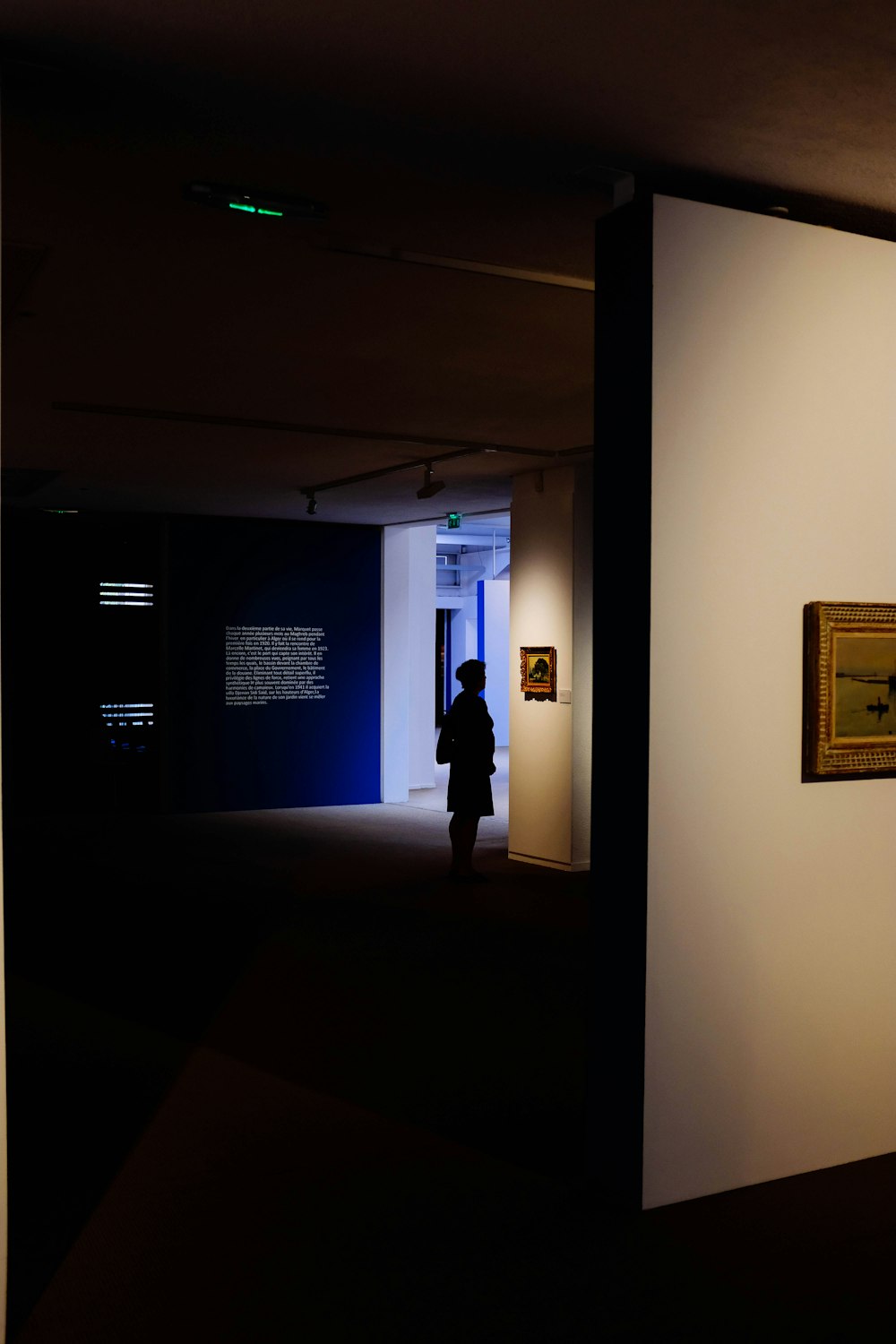 a person standing in a dimly lit room