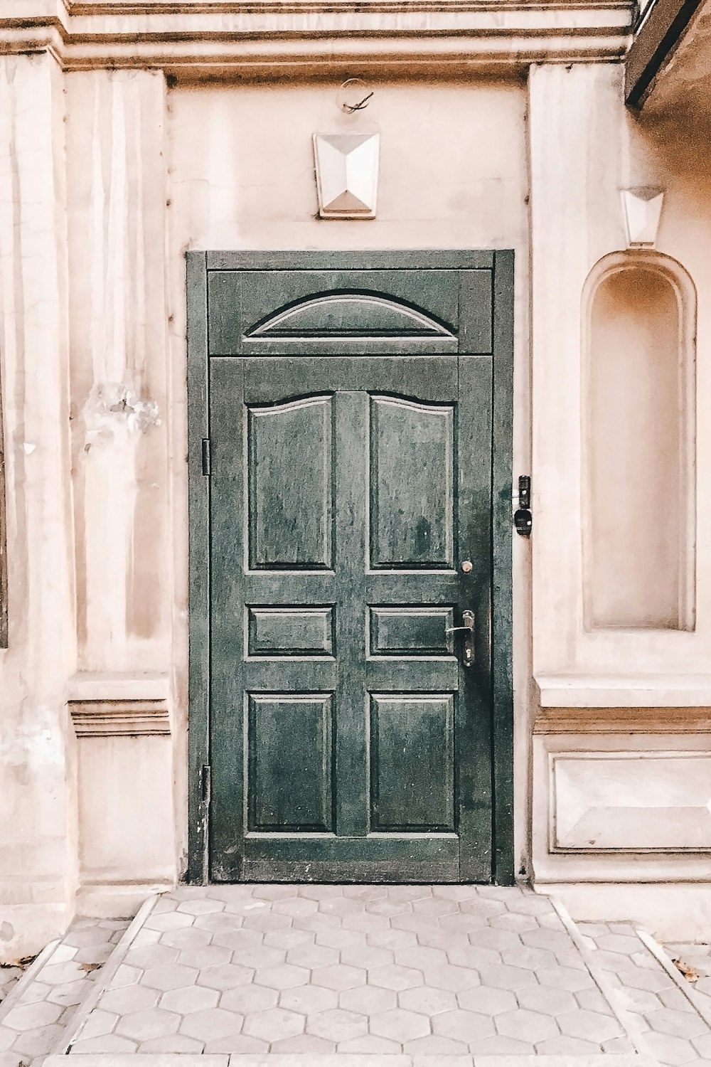 grey wooden door
