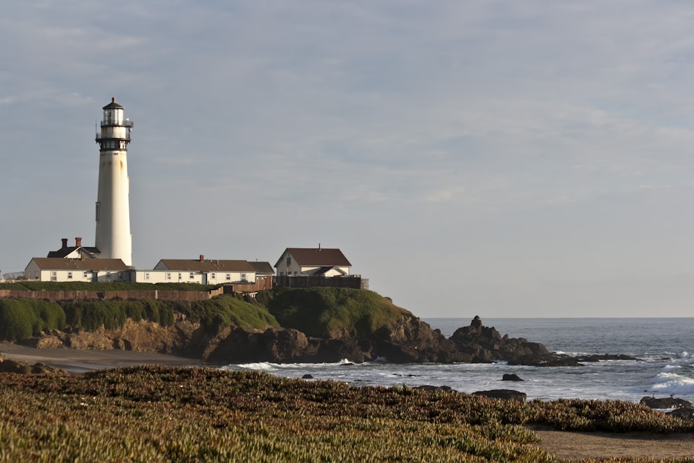 white and black lighthouse