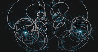 a black and white photo of a bunch of circles