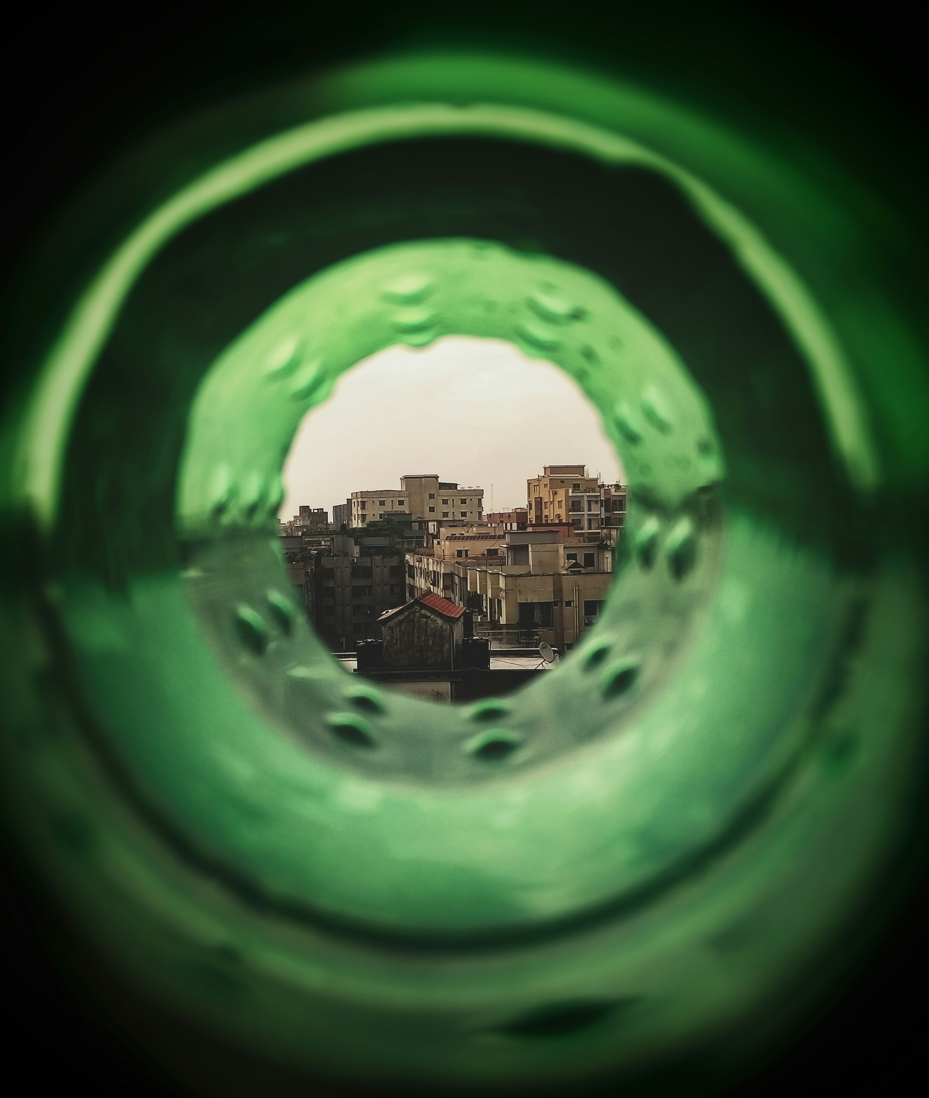 Cityscape Glass Bottle