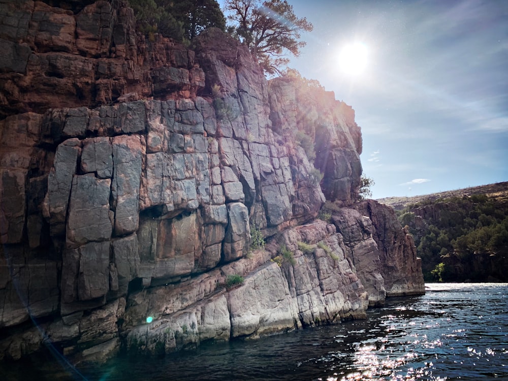 rock formation near ocean