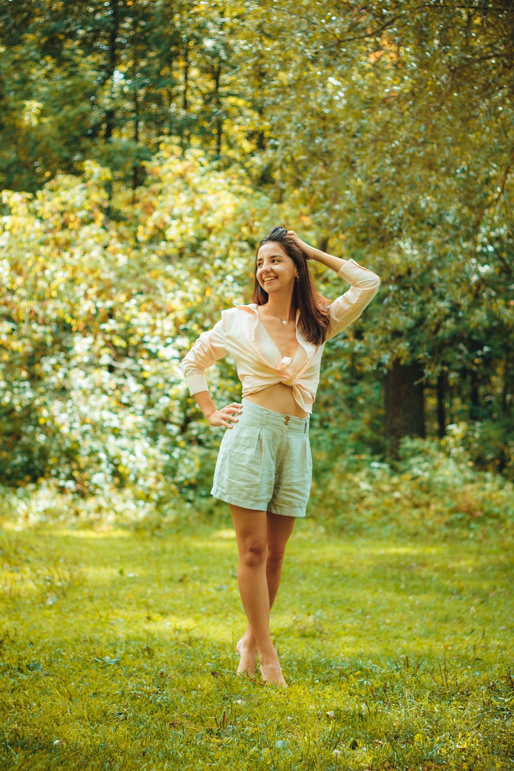 woman standing on grass