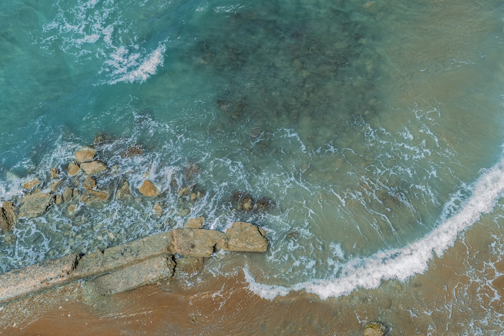 aerial view of seashore