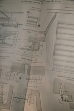 A detailed technical drawing of a metal structure.